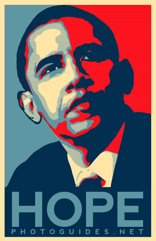 Плакат Обамовской "Надежы".